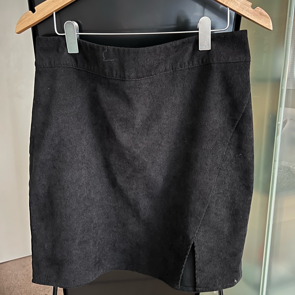 Black Mini Skirt with Slit